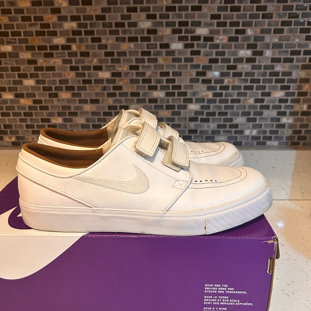 Stephan Janoski 2011 white leather Velcro skate shoes